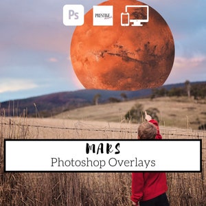 Realistic Mars Photoshop Overlays: Transparent PNG (Digital Download)