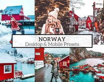 20 PRO Norwegen Mobile/Desktop Lightroom Presets - Winter Presets, Travel Presets, Moody Presets, Snow Presets, Outdoors Presets, Landschaft