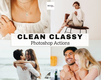 Clean Classy Photoshop Actions: Bright Airy Photo Editing (ATN)