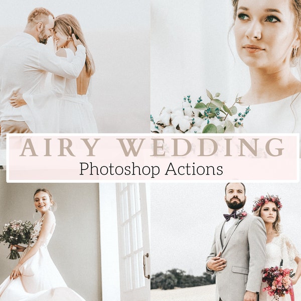 5 actions photoshop de mariage aérées - idéales pour les mariages, la famille, les enfants, les tournages en studio, les couples et plus encore - romantique, jour du mariage, mariage