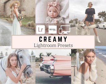 8 PRO Creamy Mobile/Desktop Lightroom Presets - Great For Portraits, Newborns, Bloggers, Travel - Soft Airy, Clean Bright, Rose Presets