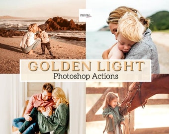 3 Pro Golden Light Photoshop Actions - Great For Family, Couples, Portraits, Studio, Weddings, Children, Newborns, Bloggers, Instagrammers