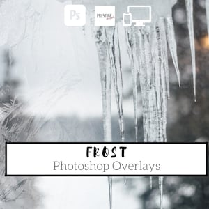 60 Realistic Frost Photoshop Overlays - transparent PNG, photoshop, overlays, easy to use, DIGITAL DOWNLOAD