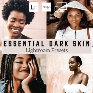 20 PRO Mobile/Desktop Essential Dark Skin Lightroom Presets - Afro American Skin Tones, Black Skin Presets, Black Presets, Ebony Preset, DNG