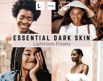 20 PRO Mobile/Desktop Essential Dark Skin Lightroom Presets - Afro American Skin Tones, Black Skin Presets, Black Presets, Ebony Preset, DNG