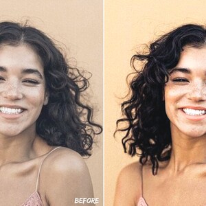 Pu&ograve; includere: Un ritratto ravvicinato di una persona con capelli castani ricci che sorride alla telecamera. La persona indossa una canottiera rosa.