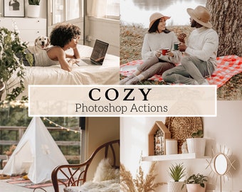 7 actions Photoshop confortables - Idéal pour l'intérieur, la maison, la famille, les enfants, les couples, les portraits, les blogueurs, Instagram et plus encore - Chaud, lumineux, doux