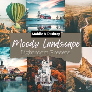 5 Moody Landscape Mobile And Desktop Lightroom Presets - Landscape Presets, Dark Presets,  Moody Presets, Atmospheric Presets, Travel Preset