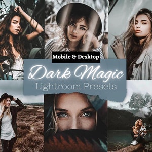 5 Dark Magic Mobile/Desktop Lightroom Presets - Moody Presets, Horror Presets, Dark Filter, Rustic Presets, Black Presets, Instagram Presets