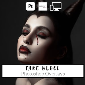 21 Realistic Fake Blood Photoshop Overlays - Transparent PNG, photoshop, overlays, easy to use, DIGITAL DOWNLOAD