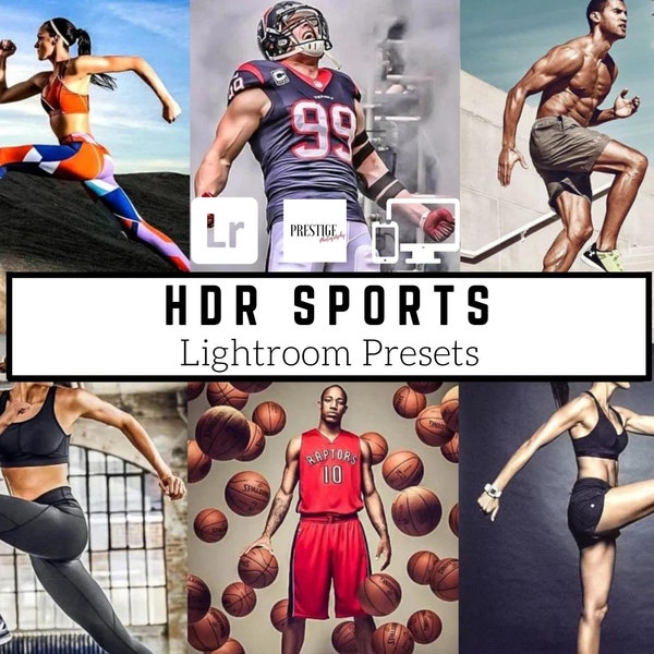 10 Mobile/Desktop Pro HDR Sports Lightroom Presets - Great For Sports Photography, Gym, Workout, Outdoors, Fitness, Active Lifestyle, DNG