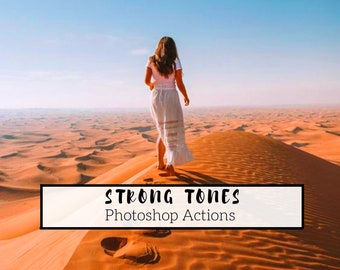 10 Pro Strong Tones Photoshop Actions - Great Portraits, Bloggers, Instagram, Travel - Moody Tones, Hard Tones, Indoor And Outdoor Actions