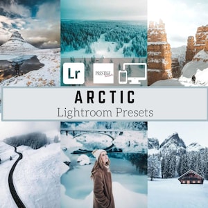 12 Mobile/Desktop Pro Arctic Lightroom Presets - Winter Presets, Snow Presets, Travel Presets, Landscape Presets, Cinematic Presets, DNG