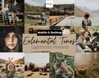 17 Elemental Tones Mobile/Desktop Lightroom Presets - Earhty presets, Earth tones, Natural presets, Blogger Preset, Instagram Preset, Nature