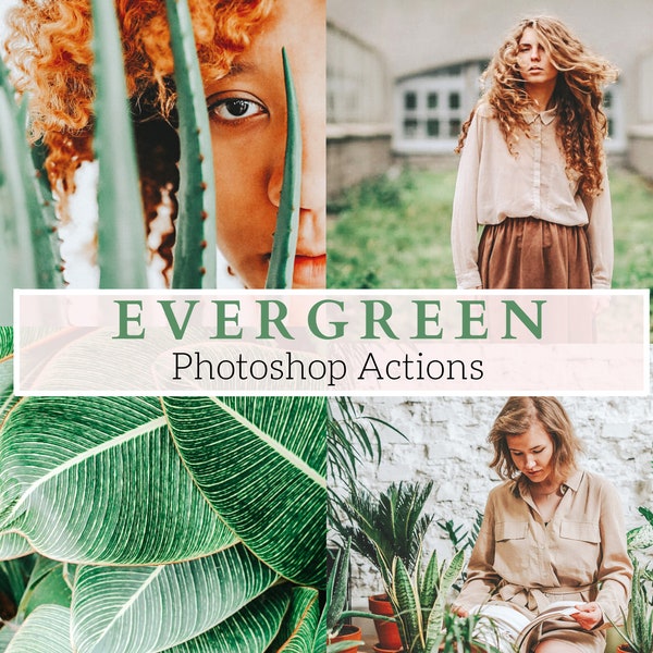 5 Pro Evergreen Photoshop Actions - Earth Actions, Outdoor Actions, Green Actions, Instagram Actions, Nature Actions, Bright Actions