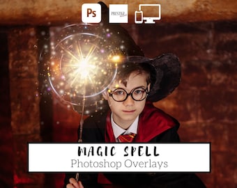 30 superposiciones mágicas para Photoshop: efectos JPG transparentes realistas (descarga digital)