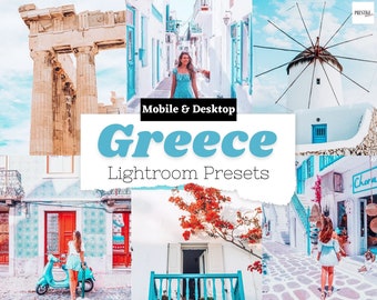 5 Griekenland Mobile/Desktop Lightroom Presets - Schone heldere presets, vakantiepresets, mobiele reispresets, outdoor presets, lichte luchtige preset