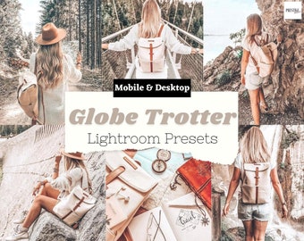 8 Globe Trotter Mobile / Desktop Lightroom Presets - Warme luftige Presets, Natur Mobile Presets, Outdoor Presets, Wandern Presets, Reise Presets