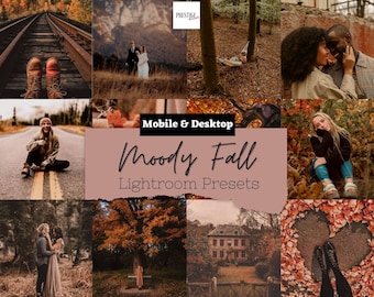 5 Moody Fall Mobile/Desktop Lightroom Presets - Autumn Presets, Fall Presets, September Presets, Outdoor Presets, Warm Moody Presets, DNG