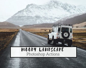 80 Pro Moody Landschaft Photoshop Aktionen - Landschaftsaktionen, Stimmungsvolle Aktionen, Reiseaktionen, Outdoor-Aktionen, Naturaktion, Landschaftsaktionen