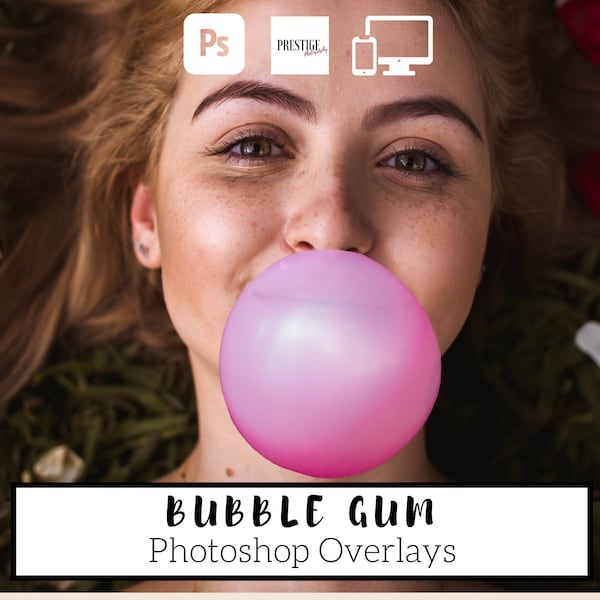 10 realistische Bubble Gum Photoshop Overlays - Transparentes PNG, Photoshop, Overlays, einfach zu bedienen, DIGITAL DOWNLOAD