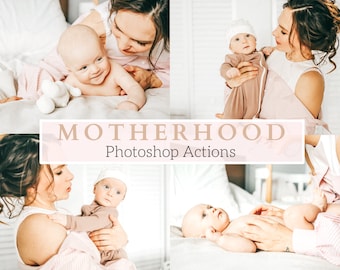 12 Motherhood Photoshop Actions - Great for Family, Newborn, Children, Portrait, Mothers, Studio Shoots, Instagram And More