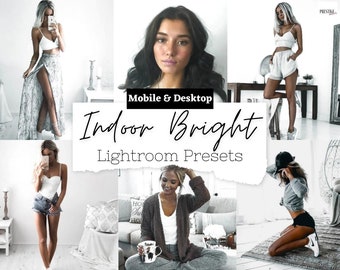 5 Indoor Bright Mobile / Desktop Lightroom Presets - Instagram Presets, Bright Airy Presets, Clean Bright Presets, Fashion Presets, Blogger