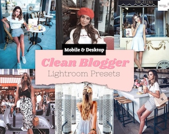 60 Clean Blogger Mobile/Desktop  Lightroom Presets - Blogger presets - Travel Presets - Instagram Presets - Influencer Presets - Lifestyle