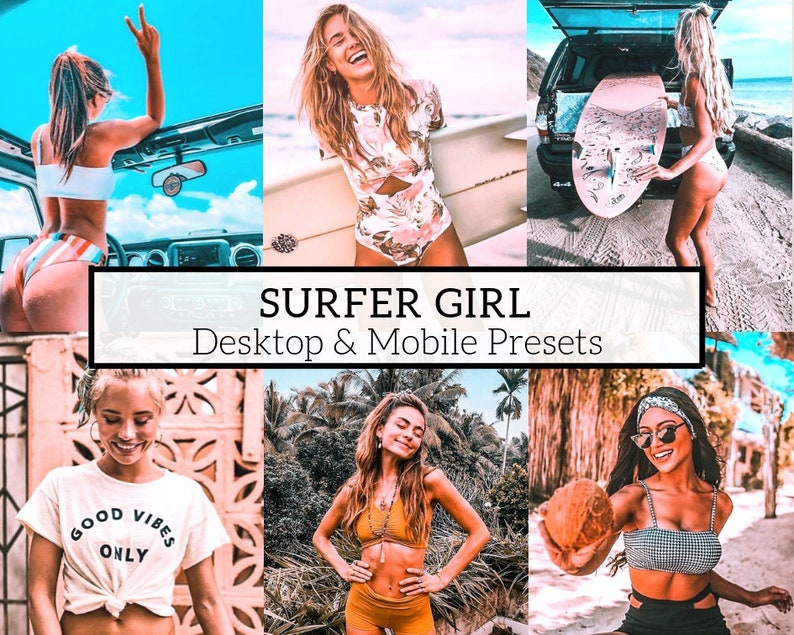 DNG presets Instagram presets Blogger preset 10 PRO Surfer Girl MobileDesktop Lightroom Presets Mobile preset Bright Airy presets