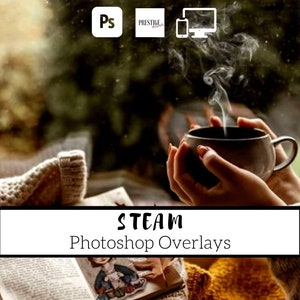 60 Realistic Steam Photoshop Overlays - Transparent JPG, photoshop, overlays, easy to use, DIGITAL DOWNLOAD
