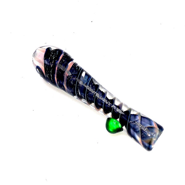 3.5'' Double Dicro Swirl Line Gold Fumed Chillum, Glass Pipe, Glass Smoking Pipe, Pipe, Pipes, Glass Pipes, Girly Pipe, Tobacco Pipe, Bowl