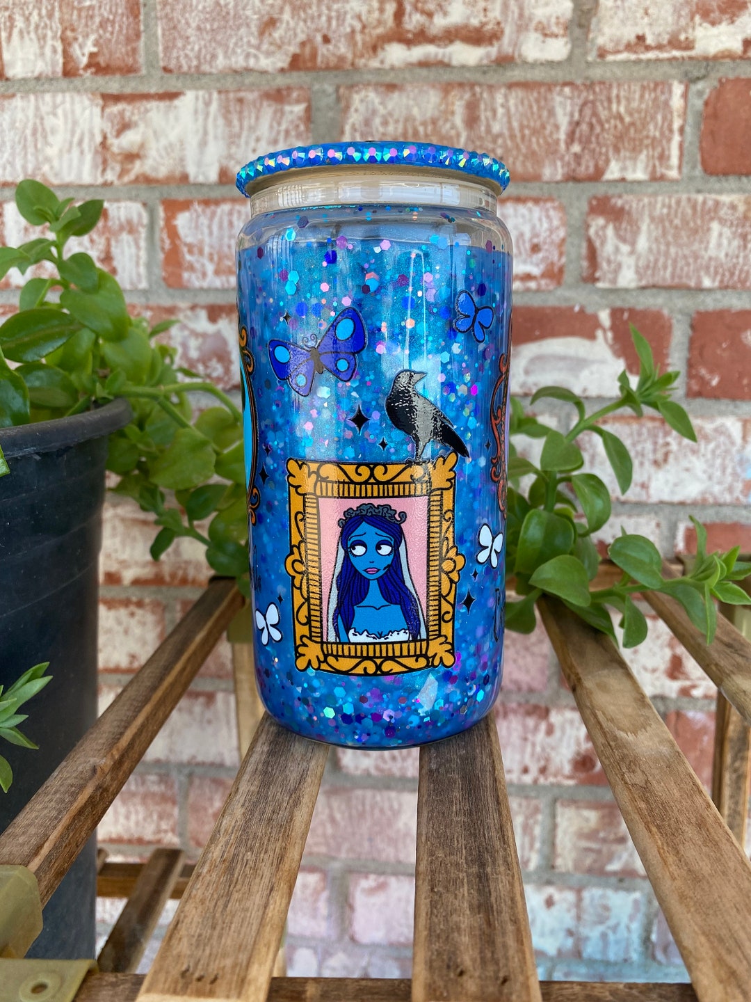 16oz Glass Snow Globe Can/ Corpse Couple Bride Etsy