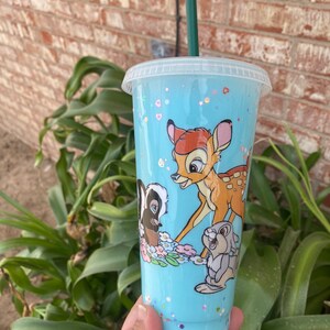 RTS Starbucks venti cold cup glitter sealed baby deer and friends