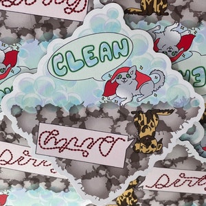 Clean / Dirty Helpful Pups!  Dishwasher and Laundry Magnet