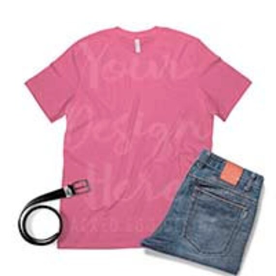 T-Shirt Mockup Bella  Canvas 3001 Heather Raspberry