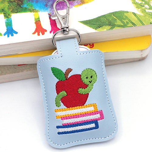 Bookworm Classroom Doorbell Holder, Book School Doorbell Case, Teacher Librarian  Gift, Lanyard Accessory