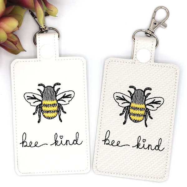 Bee Kind Badge Holder, Teaching Kindness Vertical ID Card Protector Case, Lanyard Accessory, Teacher Gift