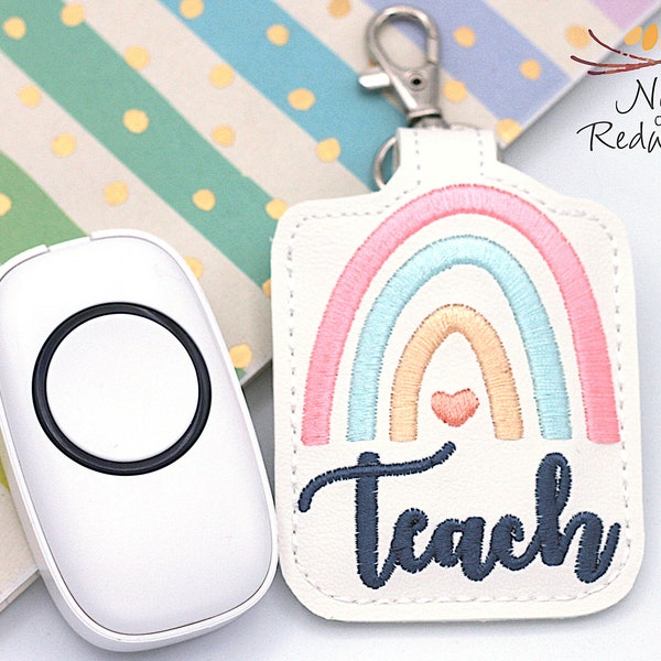 Boho Rainbow Teach Classroom Doorbell Holder, Rainbow Bell Case, Lanyard Accessory, Teacher Gift