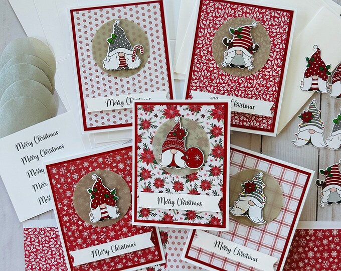 DIY Holiday Gnomes Christmas Card Making Kit Easy Assembly Makes 5 ...