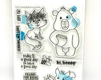 Clear Stamp Set 4” x 6” - La-La Land Crafts -  A Good Day  - New!
