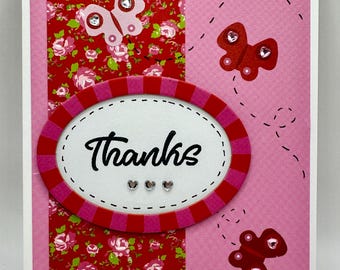 Handmade Thank You Card Butterflies