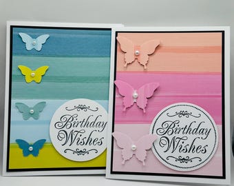 Handmade Birthday Card - Butterflies