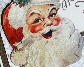 Handmade Christmas Card - Vintage look Santa