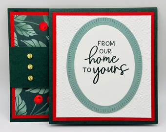 Handmade Christmas Card - From Our Home to Yours - interactive card