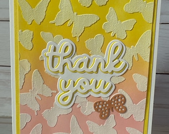Handmade Thank You Card Butterflies