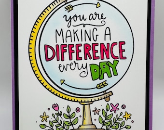Handmade Thank You Card - Volunteer- Teacher Appreciation - Doctor - Nurse- First Responder