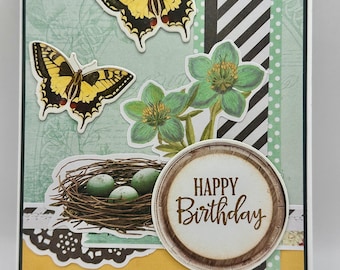 Handmade Birthday Card - Butterflies