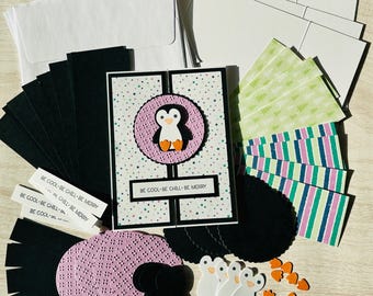 DIY Christmas Card Making Kit: winter penguin