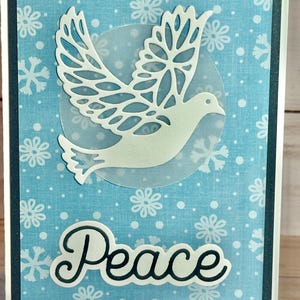 Handmade Christmas Card - Peace - Dove