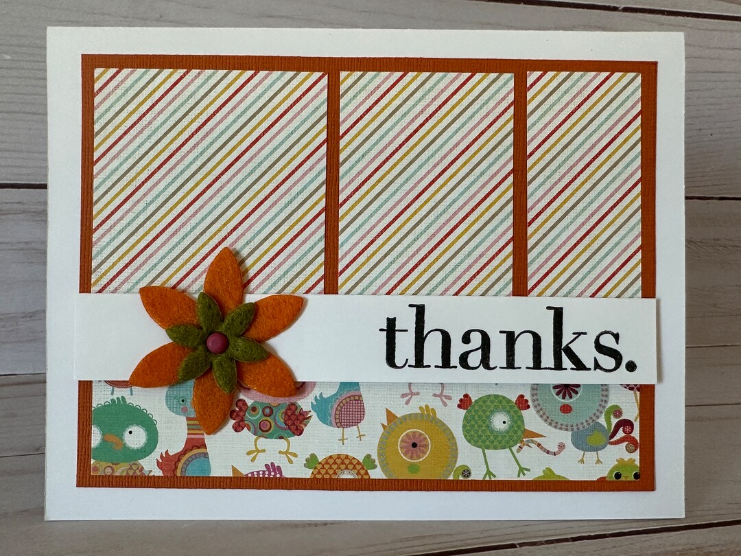 Handmade Thank You Card - Etsy